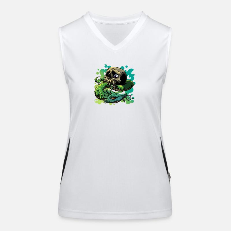Neon Schlange Schädel Funktionelles Kontrast-Tank Top für Frauen