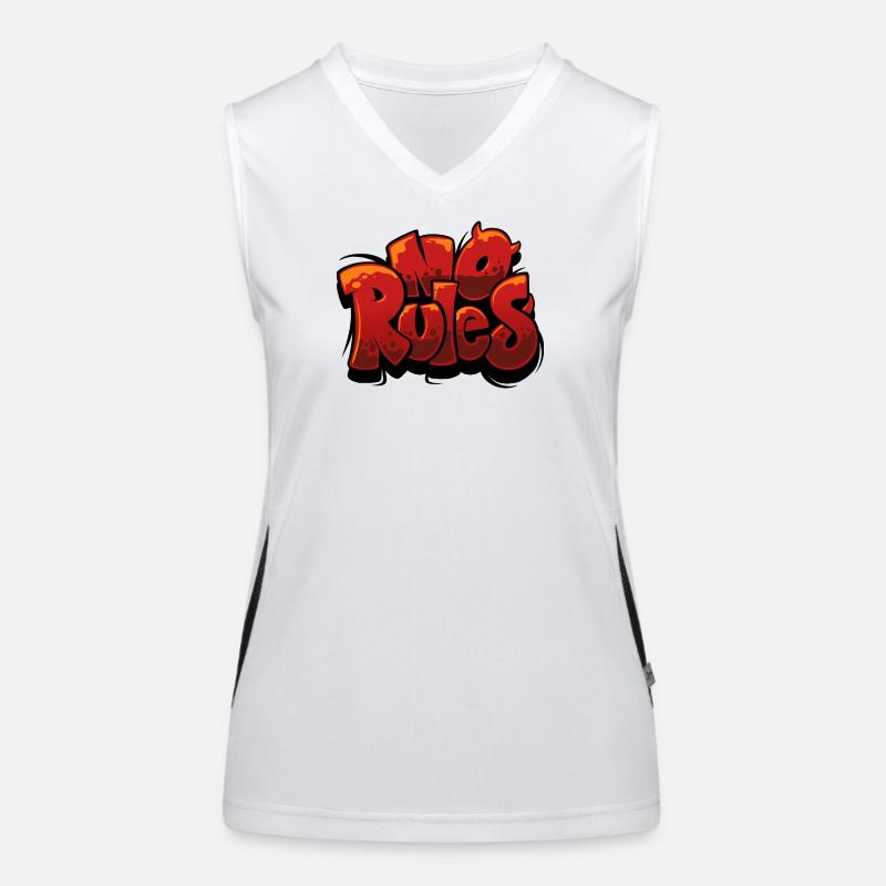 No rules Graffiti Urban Red - Women's Functional Contrast Tank Top - white/black