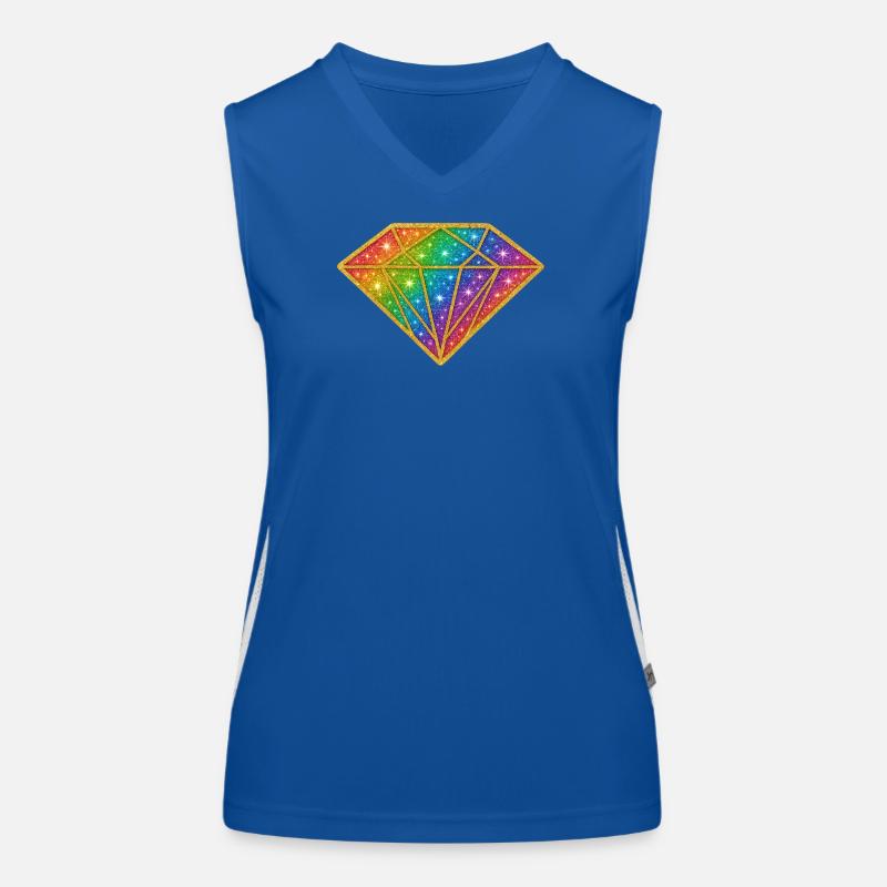 Rainbow Diamond Glitter Women's Functional Contrast Tank Top
