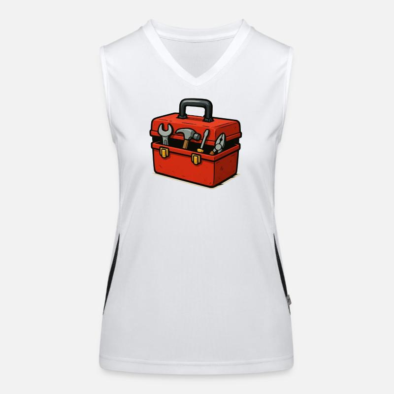 Compact Toolbox Illustration Women's Functional Contrast Tank Top