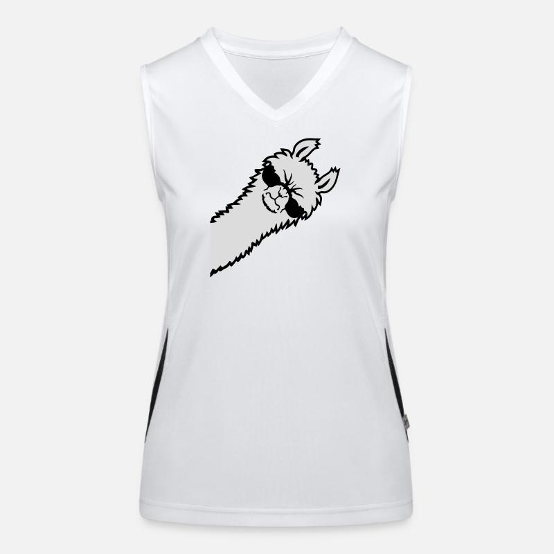 Lama Wütend Guckend Seite Sonnenbrille Cool Sauer Funktionelles Kontrast-Tank Top für Frauen