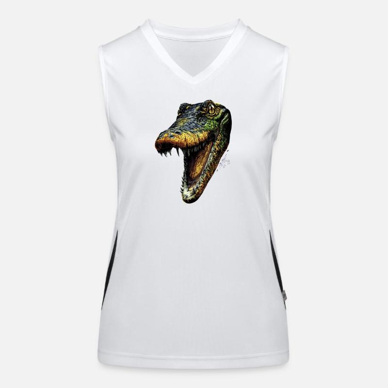 Caïman Crocodile Alligator Reptiles Crocodile Caïmans Débardeur respirant contrasté Femme