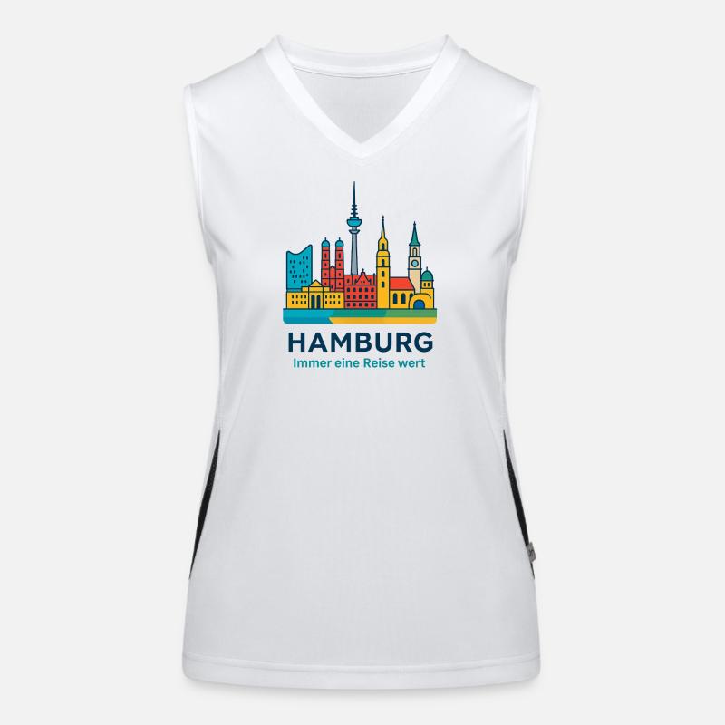 Silhouette de Hambourg Toujours à visiter Débardeur respirant contrasté Femme