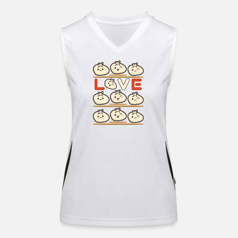 Dumpling Love Pattern Women's Functional Contrast Tank Top