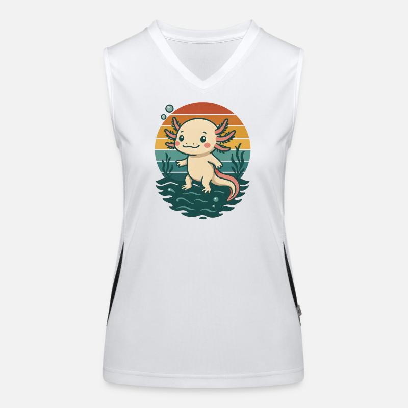 Cute Retro Axolotl Women's Functional Contrast Tank Top