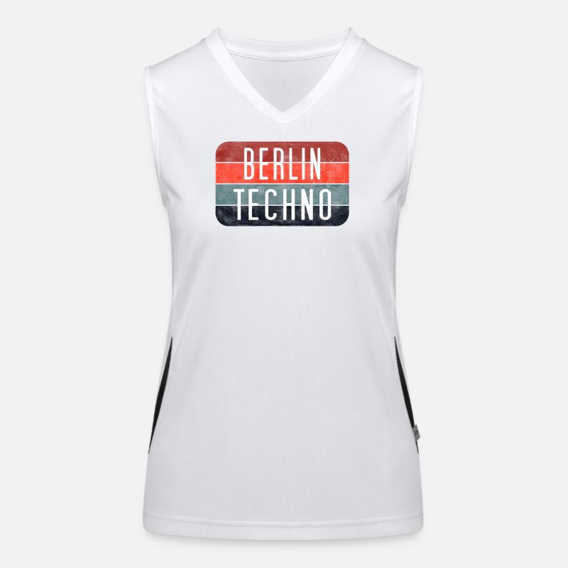 Berlin Techno Text Débardeur respirant contrasté Femme