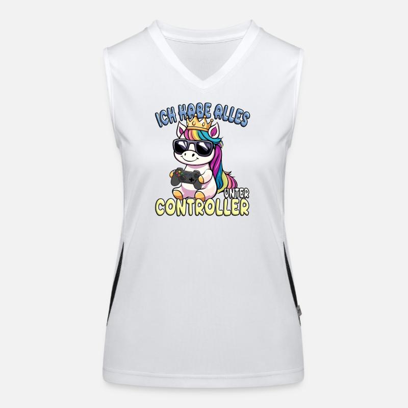 Einhorn Krone controller gaming Funktionelles Kontrast-Tank Top für Frauen