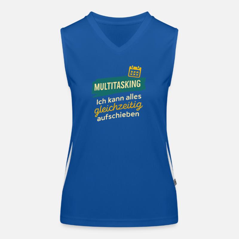 Multitasking – Alles gleichzeitig aufschieben Funktionelles Kontrast-Tank Top für Frauen