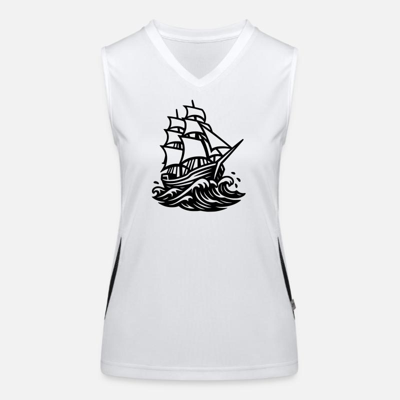 Segelschiff Funktionelles Kontrast-Tank Top für Frauen