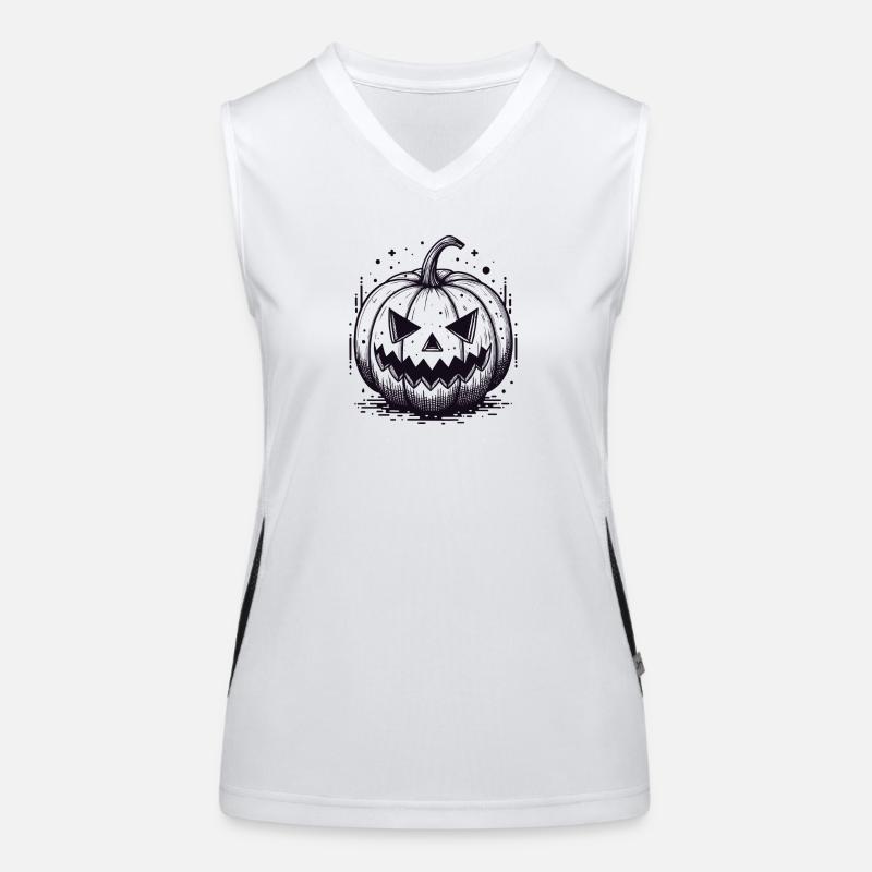 Citrouille Jackolantern Noire Débardeur respirant contrasté Femme