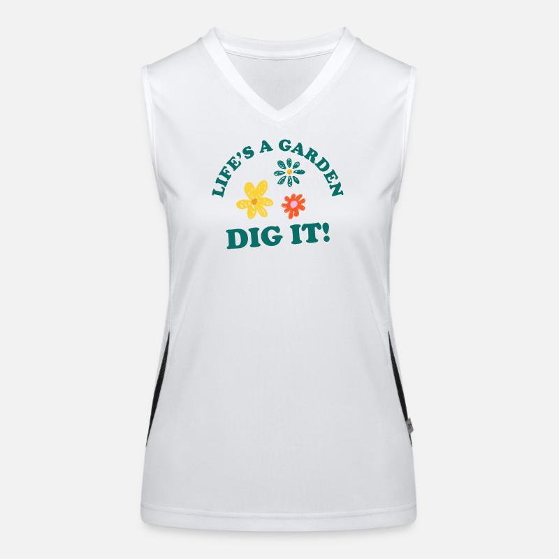 Das Leben ist ein Garten, DIG IT! Funktionelles Kontrast-Tank Top für Frauen