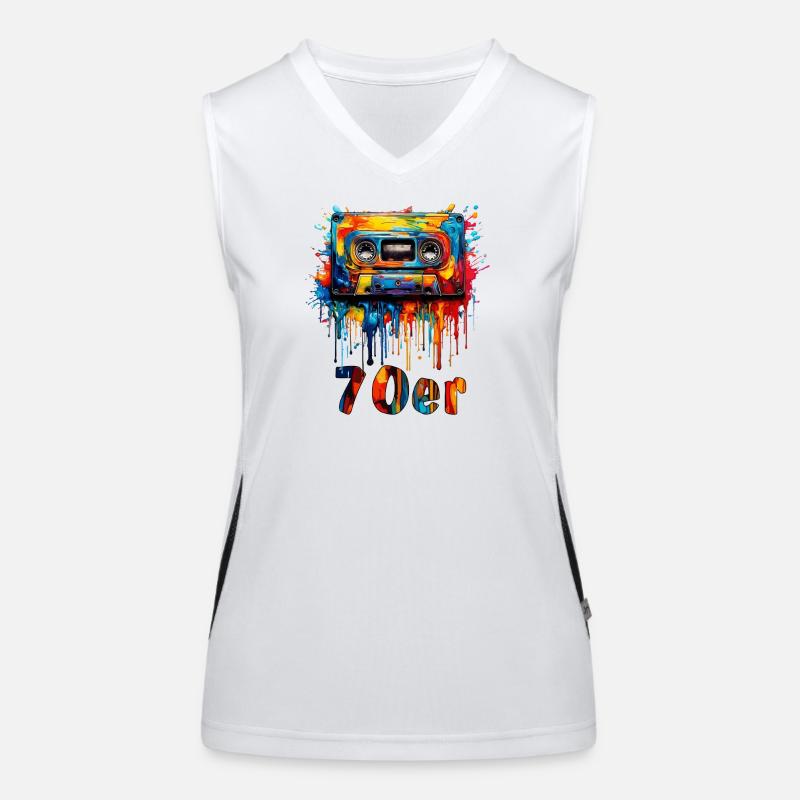 MUSIC CASSETTE 70s Women's Functional Contrast Tank Top