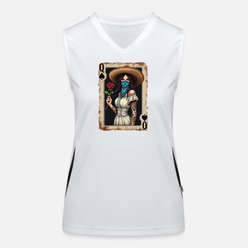 Mariachi Queen with Rose Women's Functional Contrast Tank Top