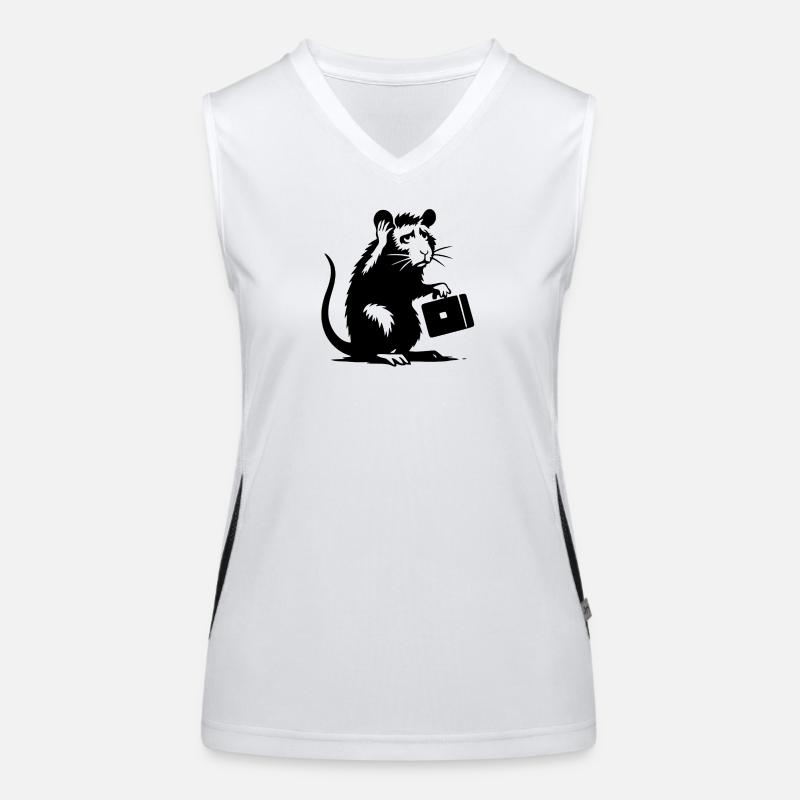 Rat with briefcase Women's Functional Contrast Tank Top