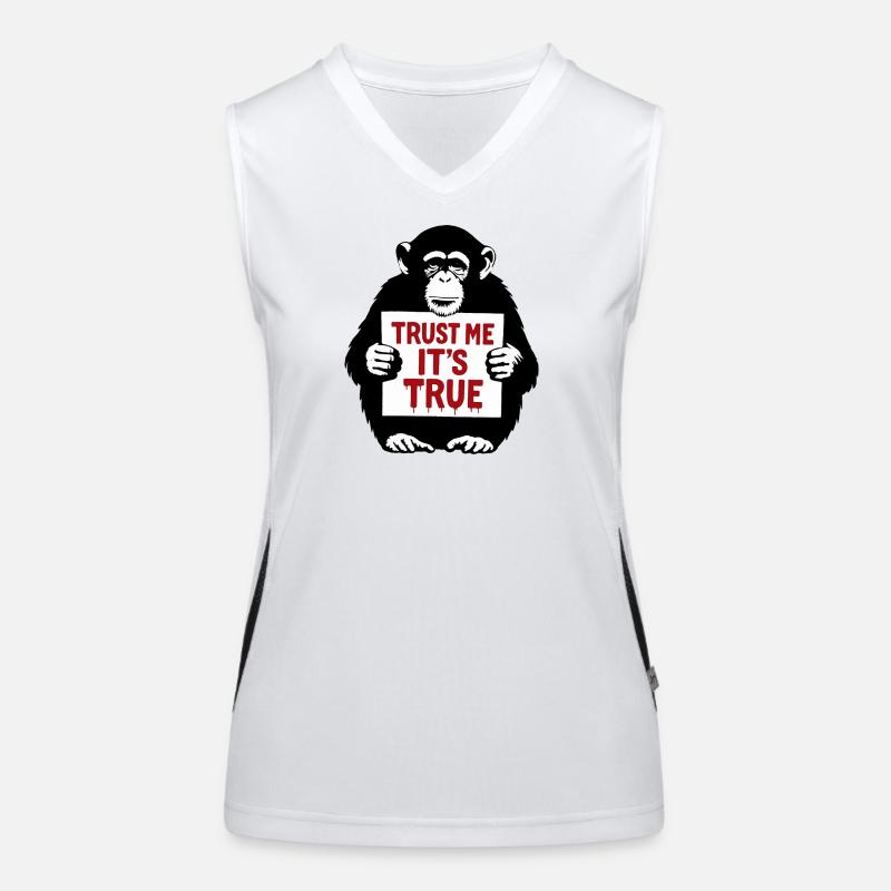 Monkey with Shield Trust Me It's True Women's Functional Contrast Tank Top