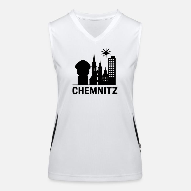 Chemnitz Landmark Silhouette Women's Functional Contrast Tank Top