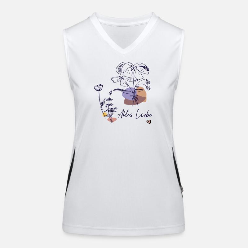 Alles Liebe mit Blumenstrauß Funktionelles Kontrast-Tank Top für Frauen