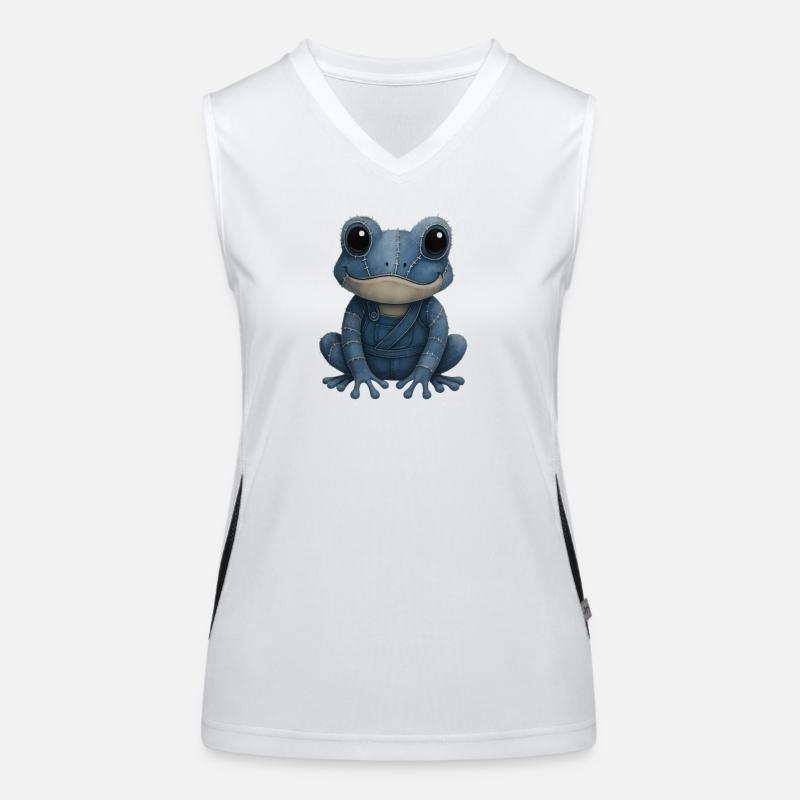 Denim Patchwork Grenouille Débardeur respirant contrasté Femme