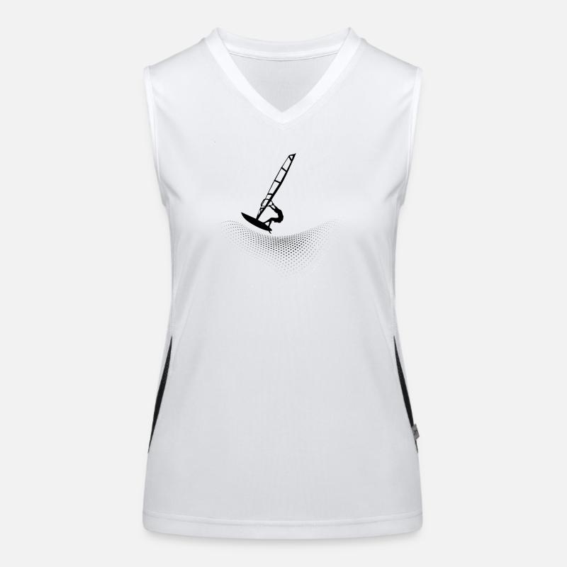 Windsurfers on points wave - Women's Functional Contrast Tank Top - white/black