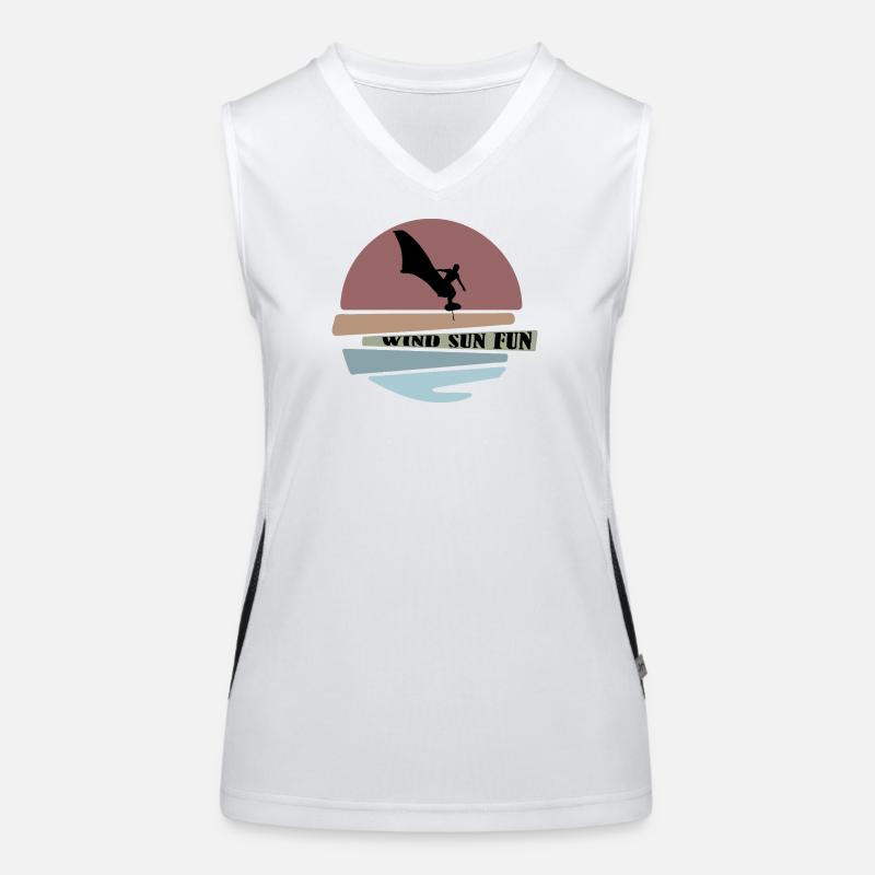 Wingfoil sunset Silhouette Funktionelles Kontrast-Tank Top für Frauen