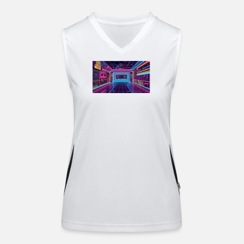 Dance Room - Women's Functional Contrast Tank Top - white/black