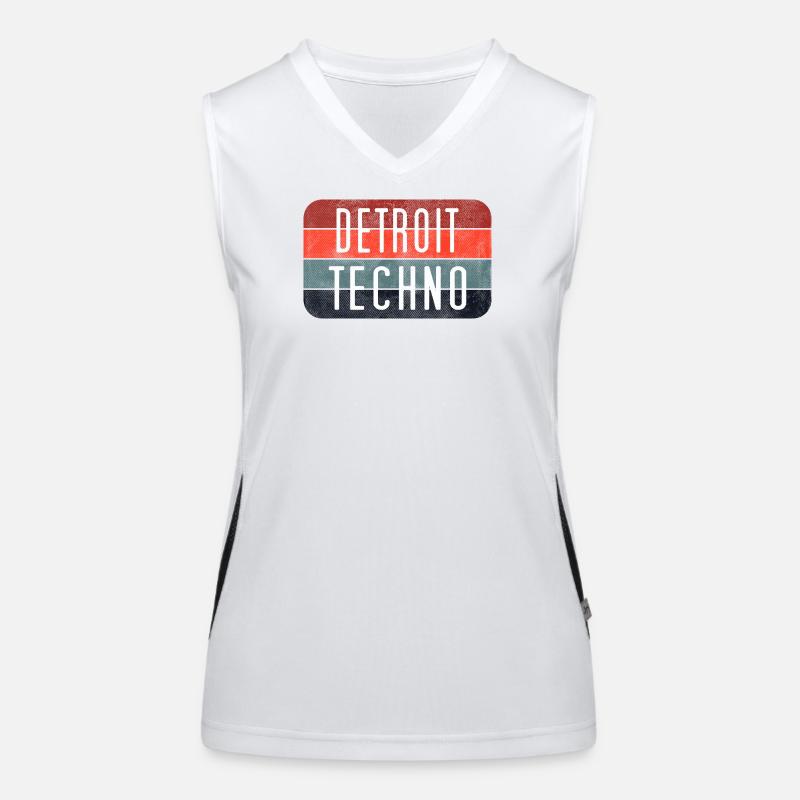 Detroit Techno Neon Emblem Funktionelles Kontrast-Tank Top für Frauen