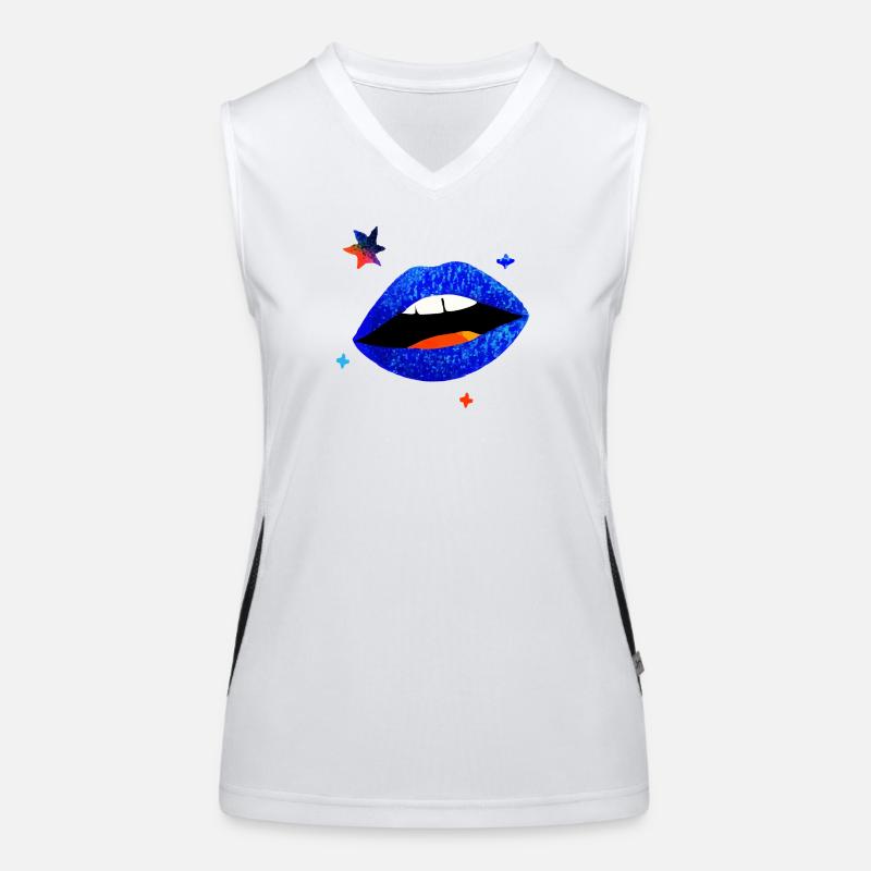 Electric Blue Lip Pop Women's Functional Contrast Tank Top