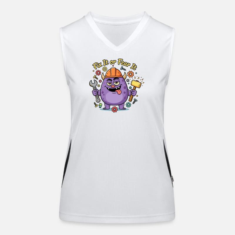 Fix It oder Fear It Bau Monster Funktionelles Kontrast-Tank Top für Frauen