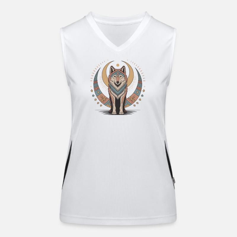 Boho Wolf Funktionelles Kontrast-Tank Top für Frauen