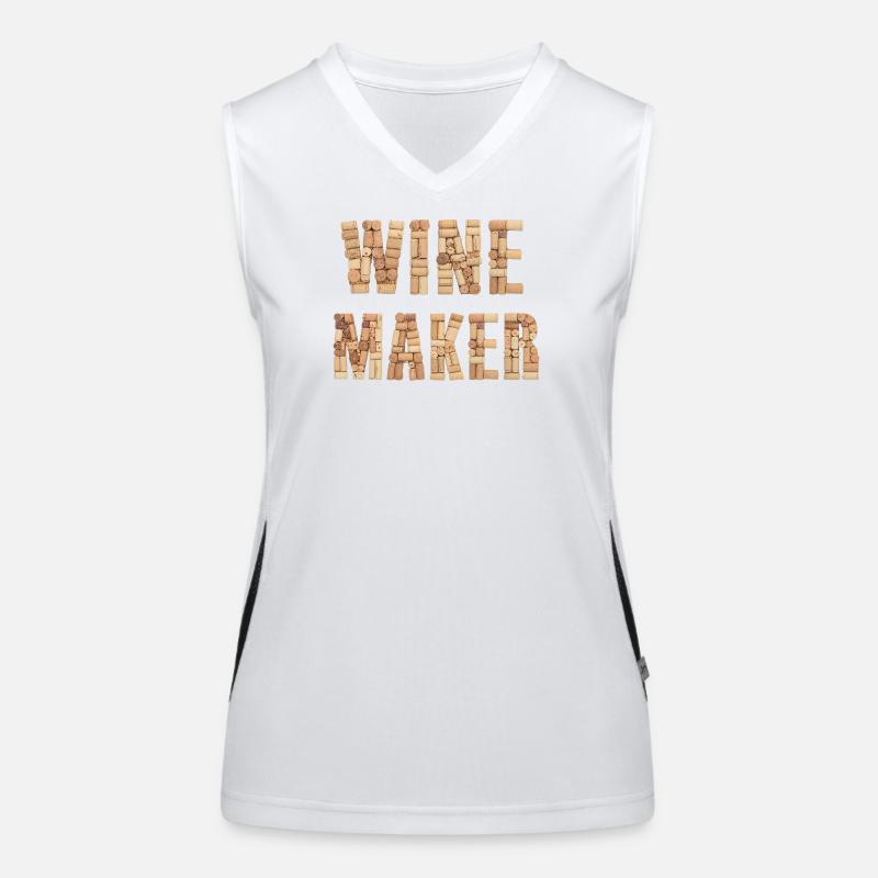 Winemaker – Real Cork Lettering Design Women's Functional Contrast Tank Top