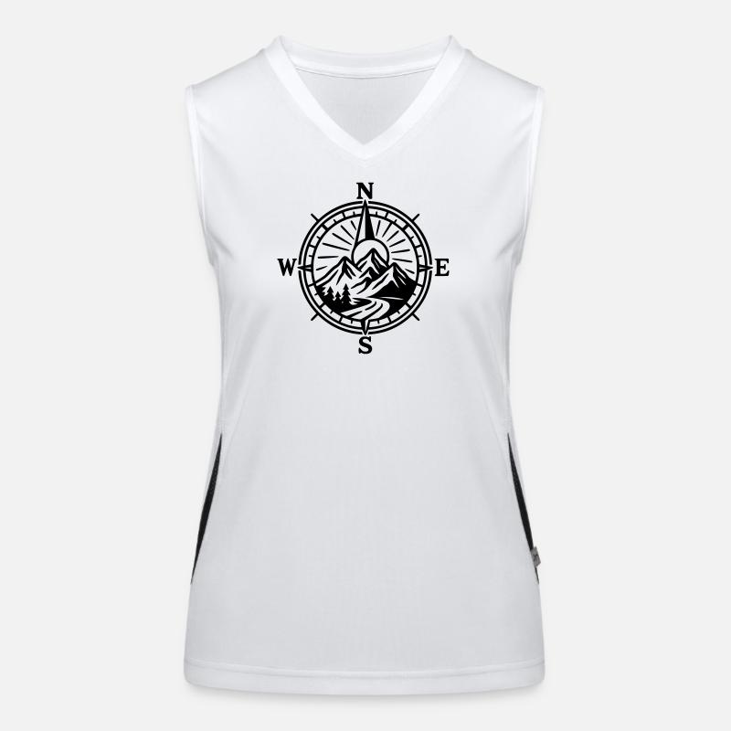 Berg Kompass Funktionelles Kontrast-Tank Top für Frauen