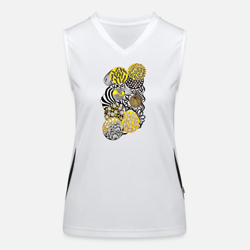 Luminous Circle Patterns Botany Women's Functional Contrast Tank Top