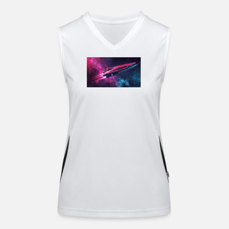 spaceship - Women's Functional Contrast Tank Top - white/black