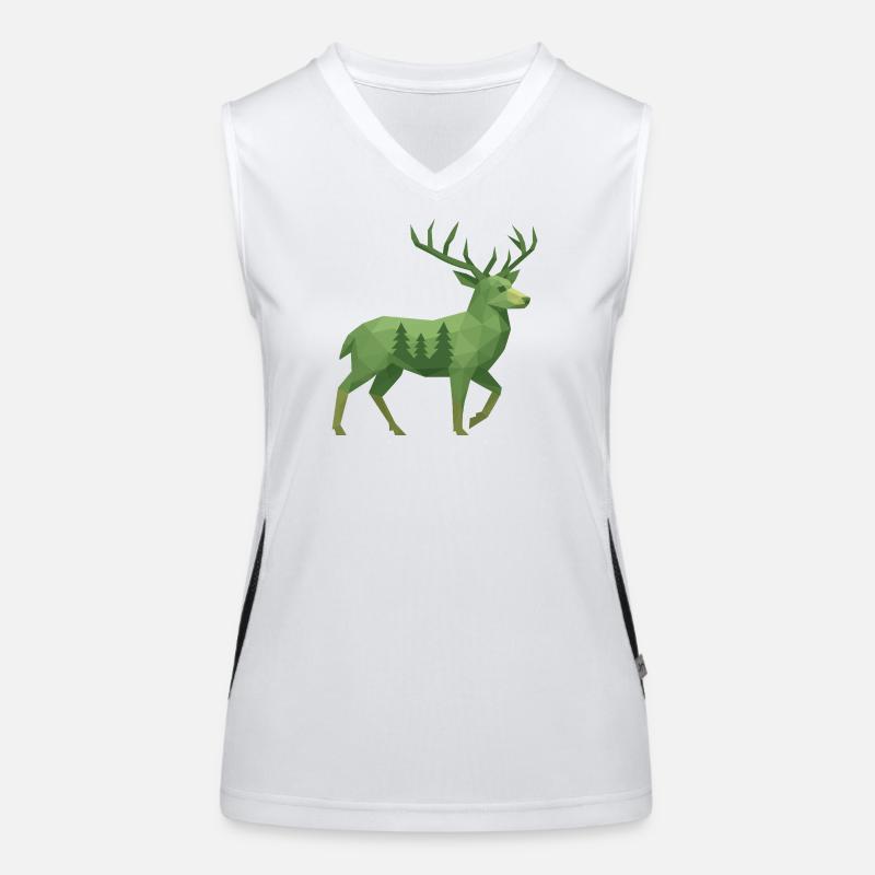 Geometrischer Hirsch Funktionelles Kontrast-Tank Top für Frauen