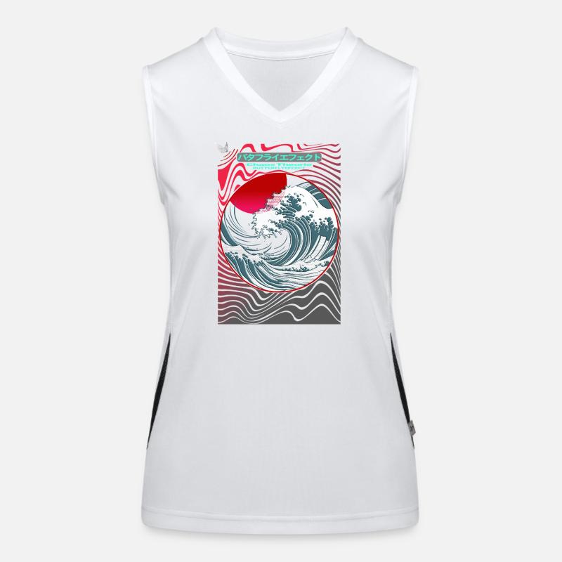 Red Sun Circle Wave Dance Women's Functional Contrast Tank Top