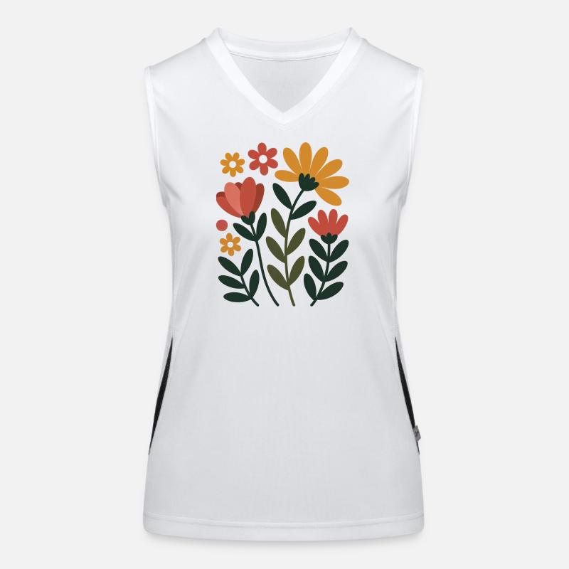 Boho Blumen – Blühende Harmonie Funktionelles Kontrast-Tank Top für Frauen