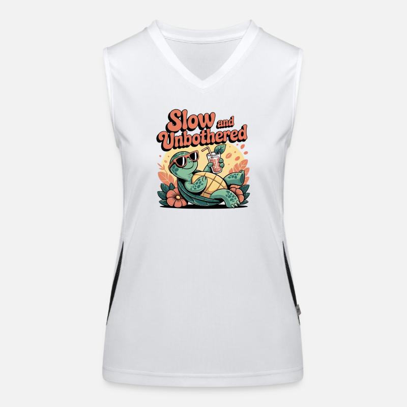 Turtle Humor – Slow and Unbothered Women's Functional Contrast Tank Top
