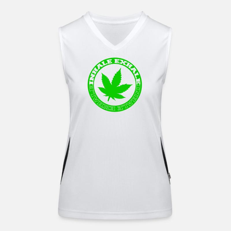 Hemp Leaf Circle Emblem Women's Functional Contrast Tank Top