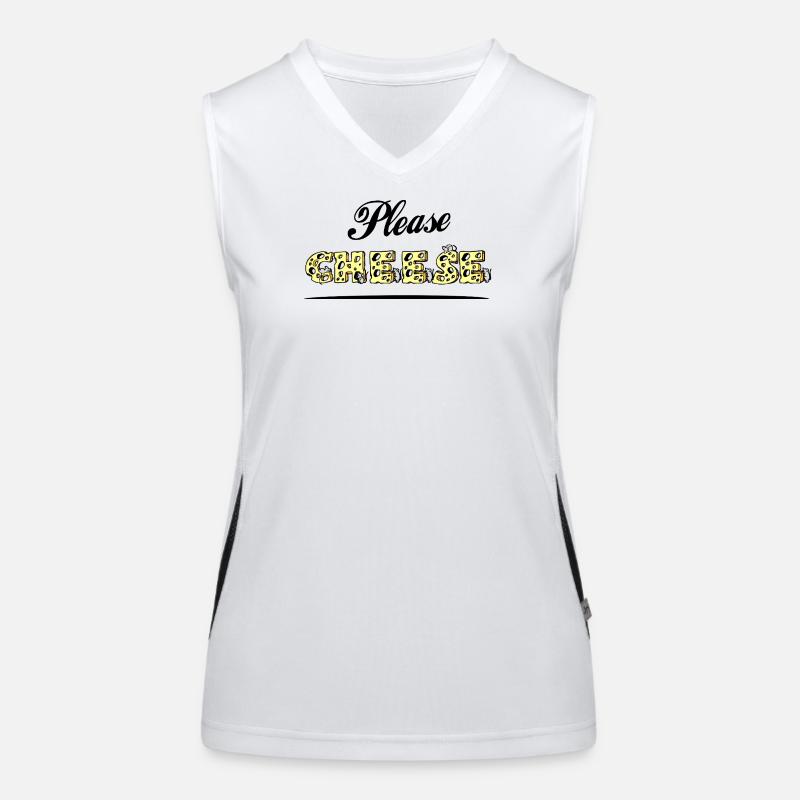 BITTE, KÄSE! (Käse, lächeln) Funktionelles Kontrast-Tank Top für Frauen