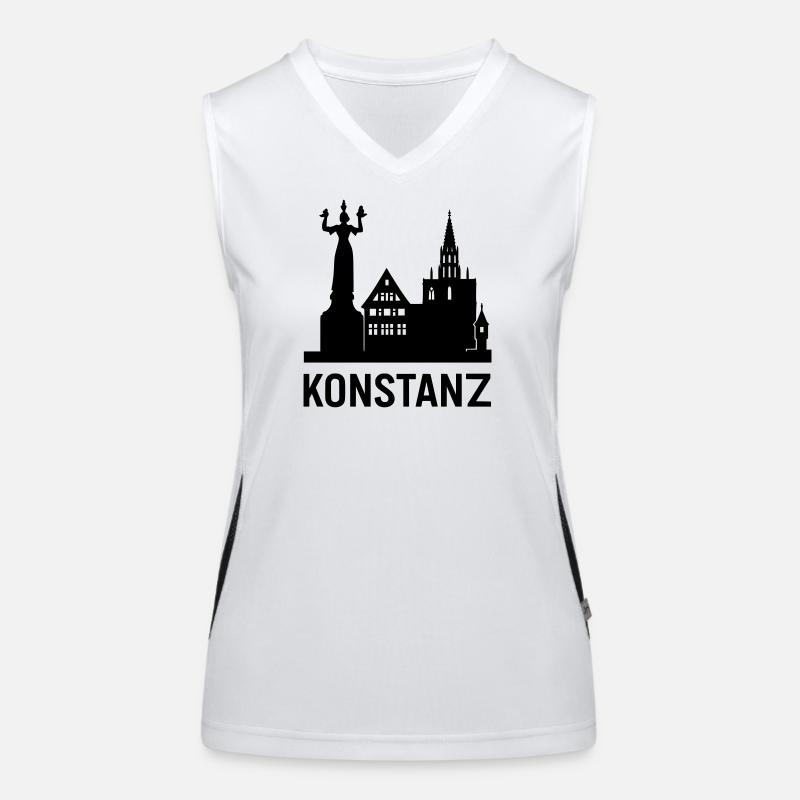 konstanz bodensee silhouette Funktionelles Kontrast-Tank Top für Frauen