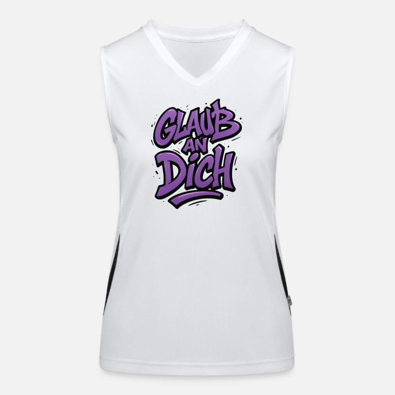 Glaub an Dich Graffiti Funktionelles Kontrast-Tank Top für Frauen
