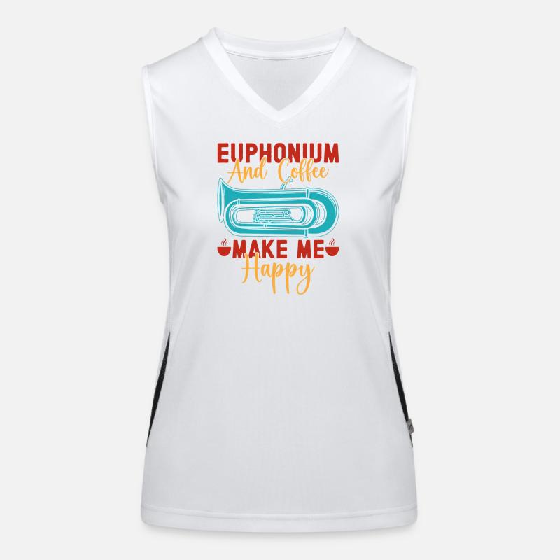 Euphonium Coffee Make Me Happy Baritone Marching Funktionelles Kontrast-Tank Top für Frauen