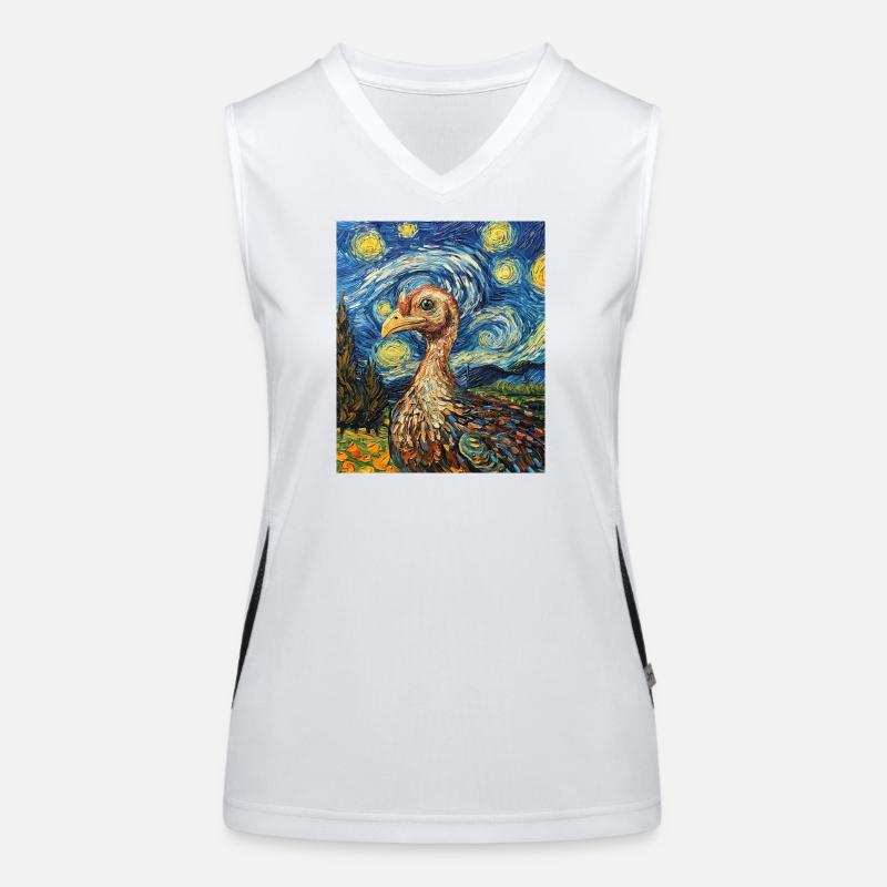 Oiseau de dinde à la Van Gogh Débardeur respirant contrasté Femme