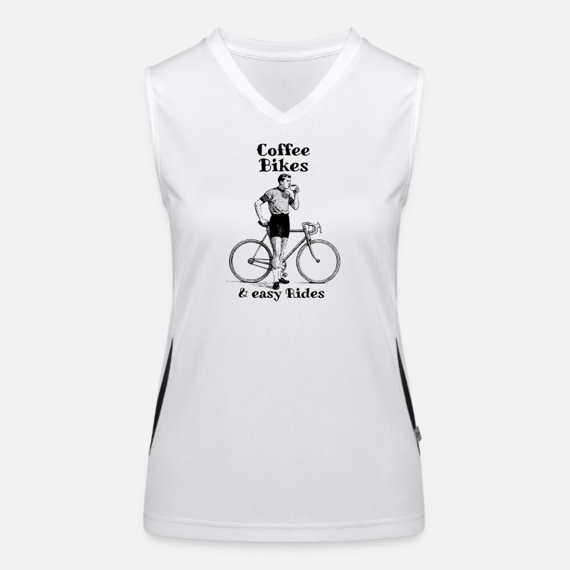 Coffee Bikes and easy Rides Funktionelles Kontrast-Tank Top für Frauen