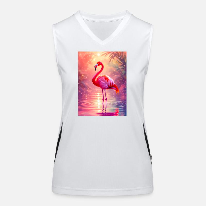 Flamingo – Geist der Anmut und Farbe Funktionelles Kontrast-Tank Top für Frauen