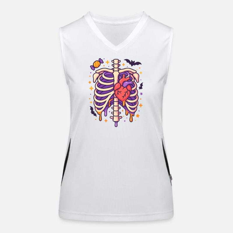 Anatomie Gothic Thoraxkäfig Funktionelles Kontrast-Tank Top für Frauen
