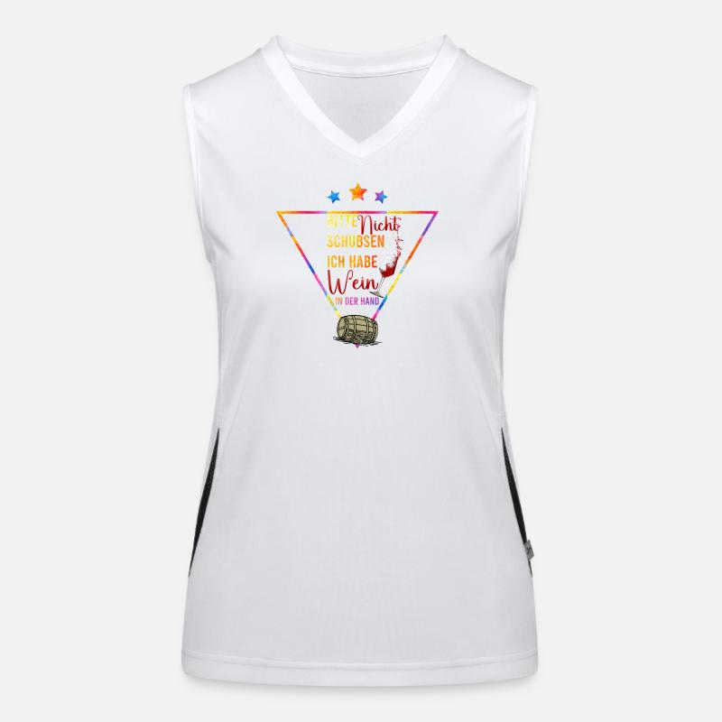 Please Don't Push Wine In Hand Women's Functional Contrast Tank Top