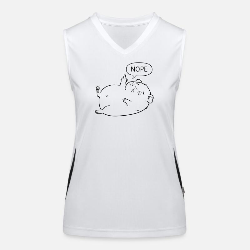 Nope Meerschweinchen | Süßes Statement Design Funktionelles Kontrast-Tank Top für Frauen