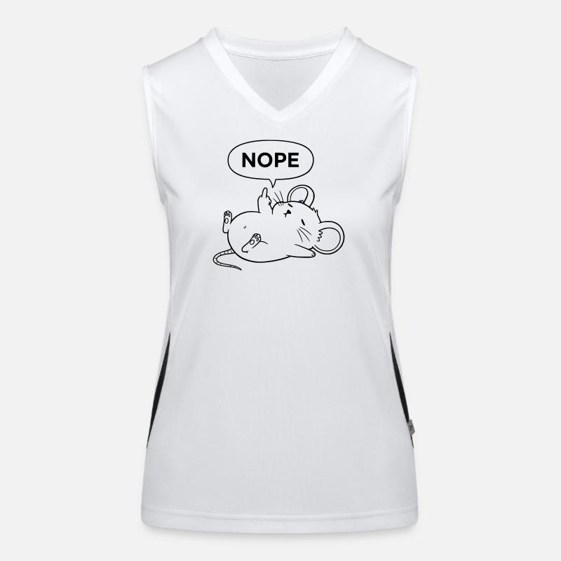 Nope Mouse | Déclaration de doigt d’honneur effronté Débardeur respirant contrasté Femme