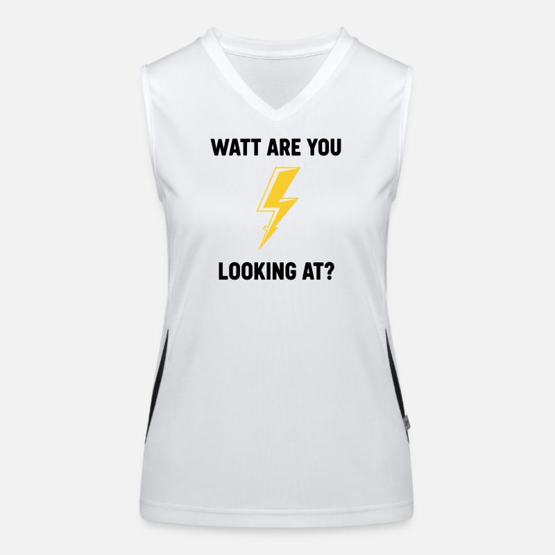 Watt Siehst du dir das Schraubendesign an Funktionelles Kontrast-Tank Top für Frauen